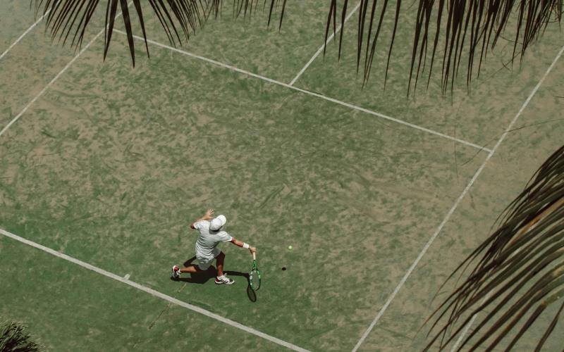a person playing tennis